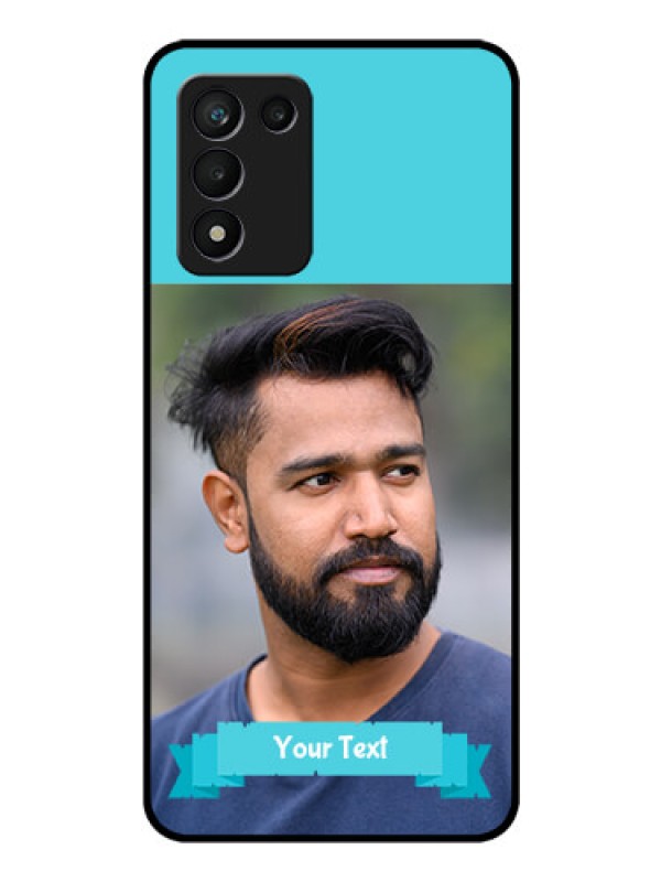 Custom Realme 9 5G Speed Edition Personalized Glass Phone Case - Simple Blue Color Design