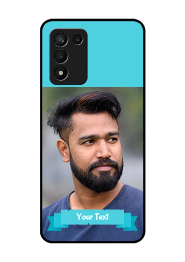 Realme 9 5G Speed Edition Personalized Glass Phone Case - Simple Blue Color Design
