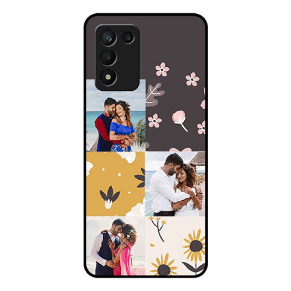Realme 9 5G Speed Edition Photo Printing on Glass Case - 3 Images with Floral Design Realme 9 5G Speed Edition Photo Printing on Glass Case - 3 Images with Floral Design