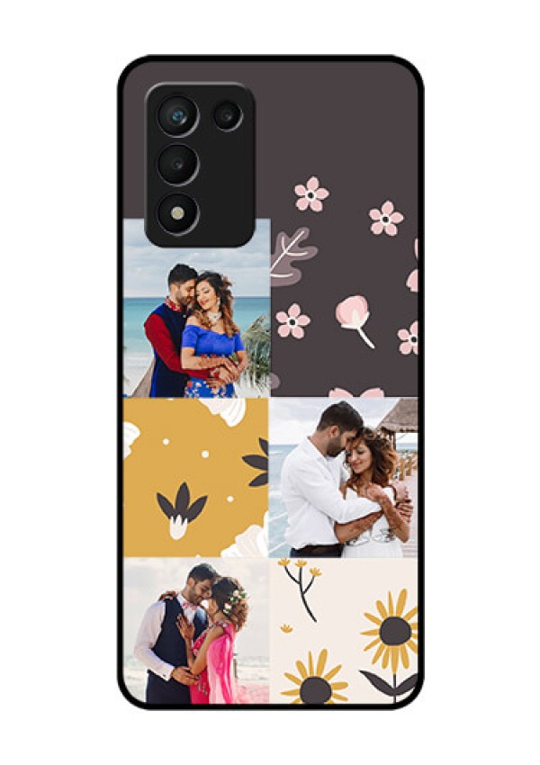 Realme 9 5G Speed Edition Photo Printing on Glass Case - 3 Images with Floral Design