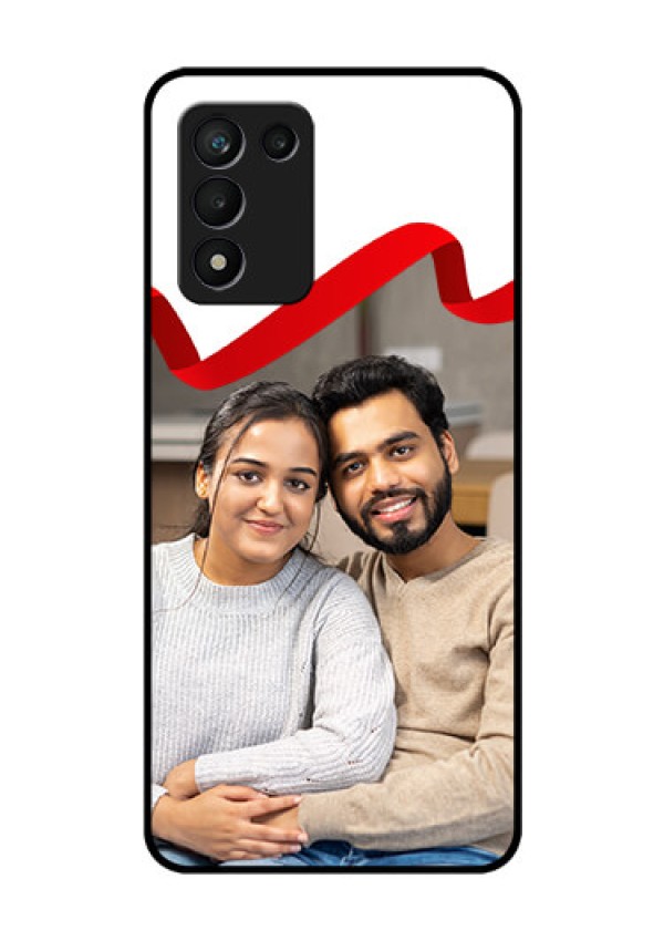 Realme 9 5G Speed Edition Photo Printing on Glass Case - Red Ribbon Frame Design