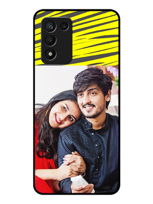 Custom Realme 9 5G Speed Edition Photo Printing on Glass Case - Yellow Abstract Design