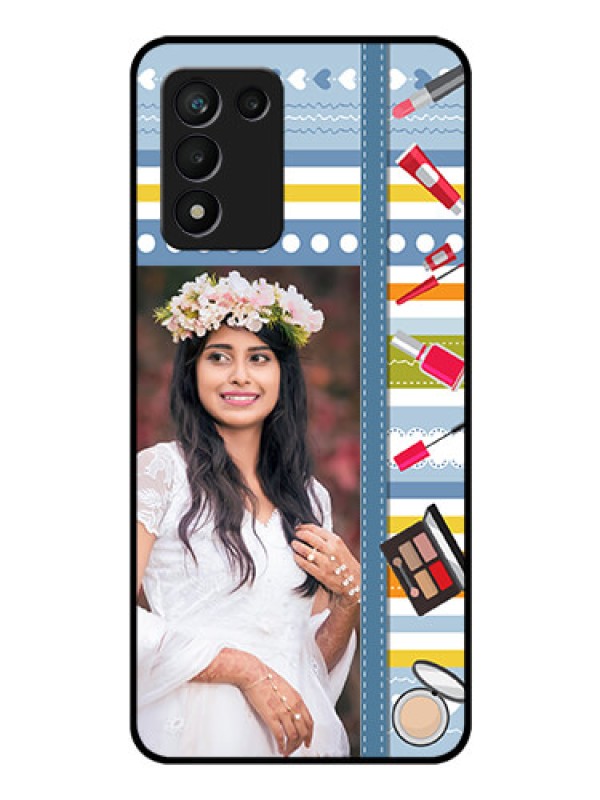 Custom Realme 9 5G Speed Edition Personalized Glass Phone Case - Makeup Icons Design
