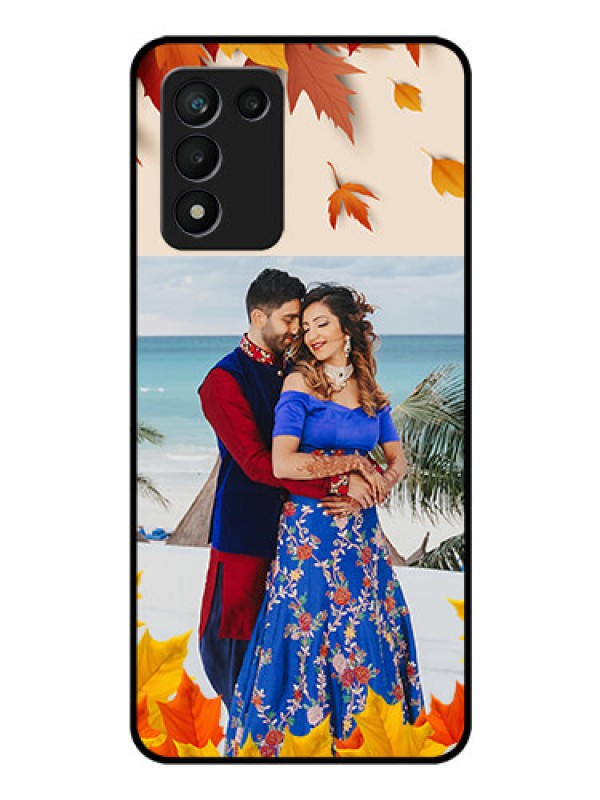 Custom Realme 9 5G Speed Edition Photo Printing on Glass Case - Autumn Maple Leaves Design