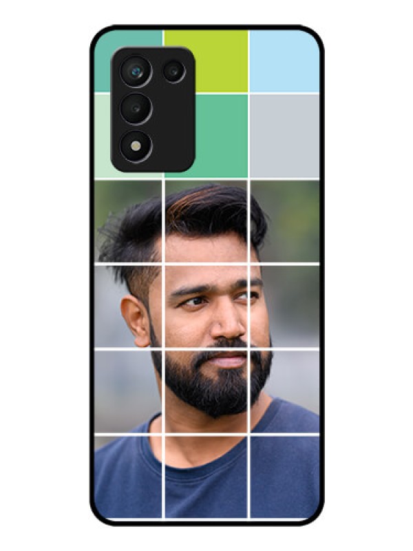Custom Realme 9 5G Speed Edition Photo Printing on Glass Case - with white box pattern