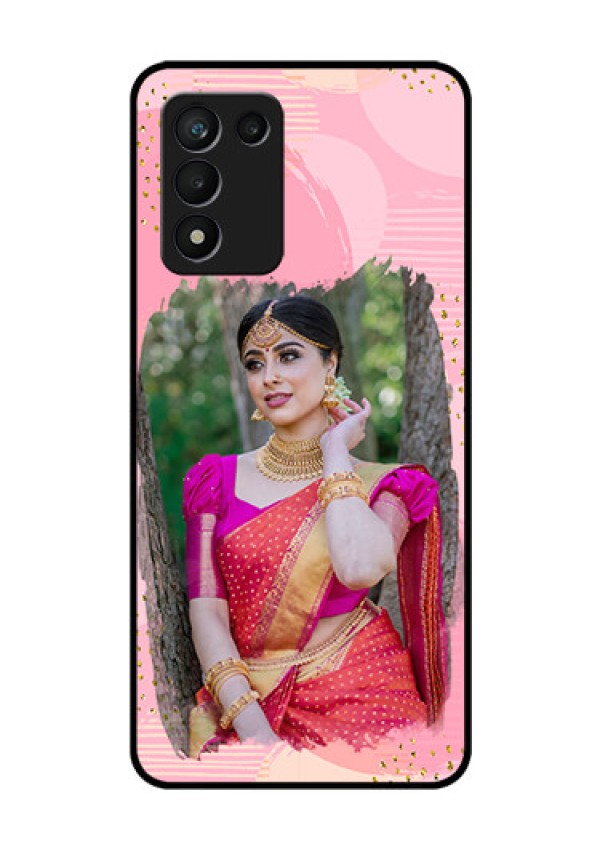 Realme 9 5G Speed Edition Personalized Glass Phone Case - Gold Glitter Splash Design