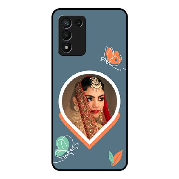 Realme 9 5G Speed Edition Custom Glass Mobile Case - Droplet Butterflies Design Realme 9 5G Speed Edition Custom Glass Mobile Case - Droplet Butterflies Design