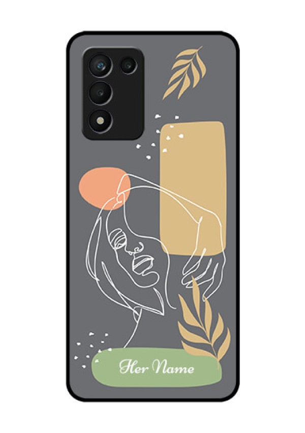 Realme 9 5G Speed Edition Custom Glass Phone Case - Gazing Woman line art Design