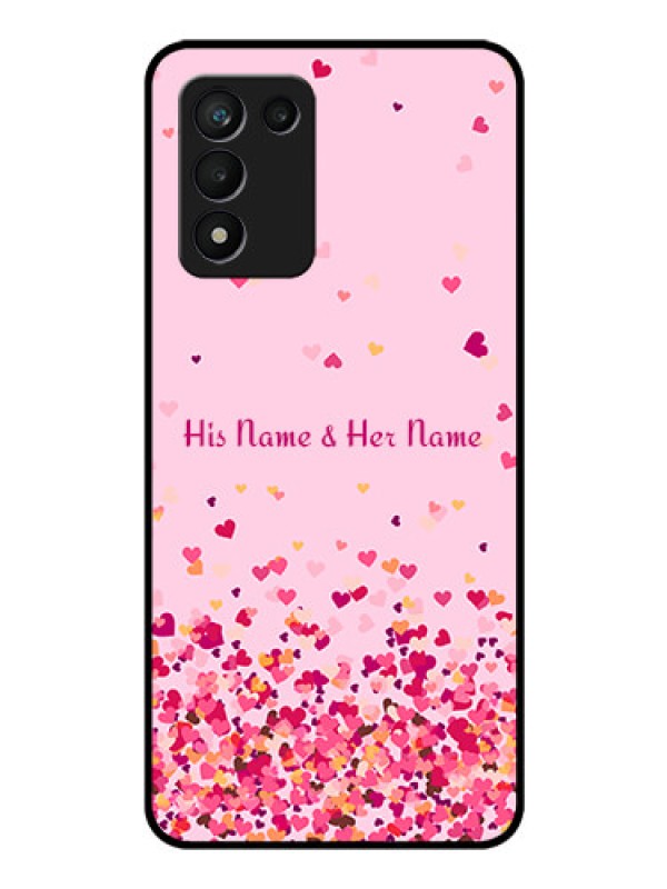 Custom Realme 9 5G Speed Edition Photo Printing on Glass Case - Floating Hearts Design