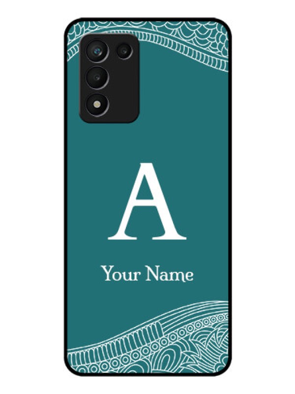 Custom Realme 9 5G Speed Edition Personalized Glass Phone Case - line art pattern with custom name Design