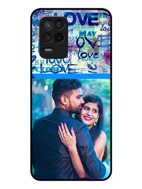 Custom Realme 9 5G Custom Glass Mobile Case - Colorful Love Design