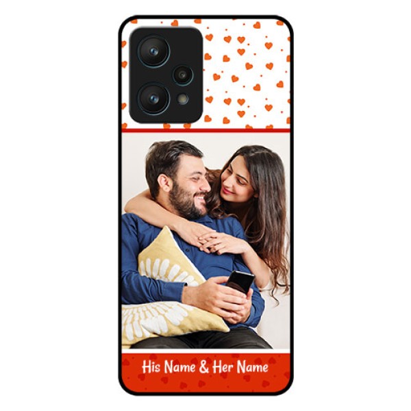 Realme 9 Pro 5G Custom Glass Phone Case - Orange Love Symbol Design