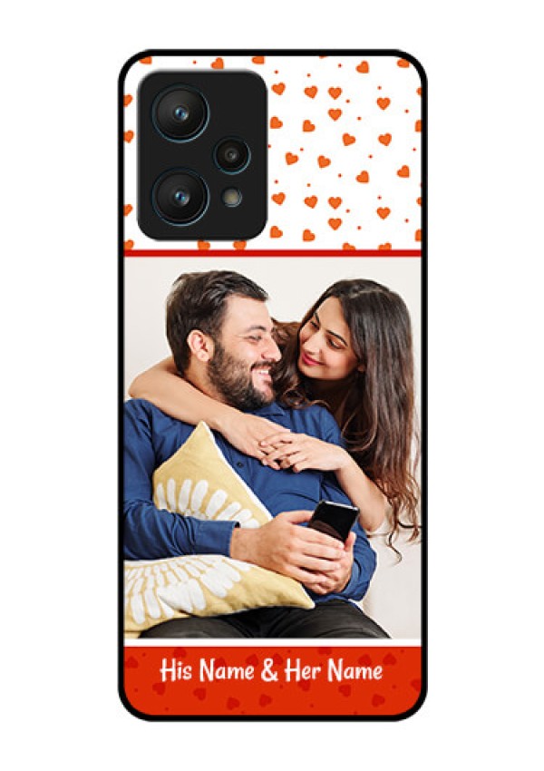 Realme 9 Pro 5G Custom Glass Phone Case - Orange Love Symbol Design