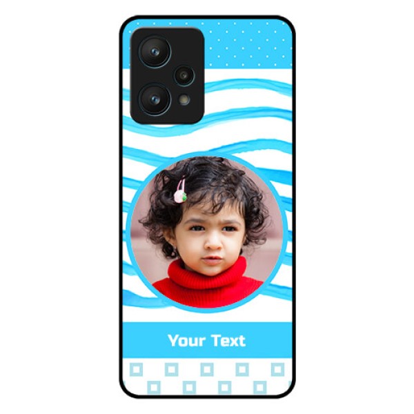 Realme 9 Pro 5G Custom Glass Phone Case - Simple Blue Case Design