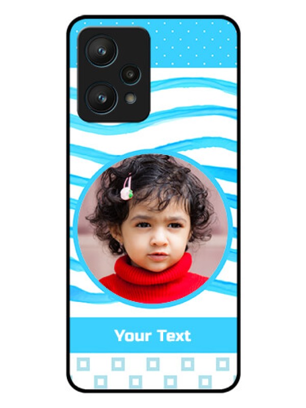 Custom Realme 9 Pro 5G Custom Glass Phone Case - Simple Blue Case Design