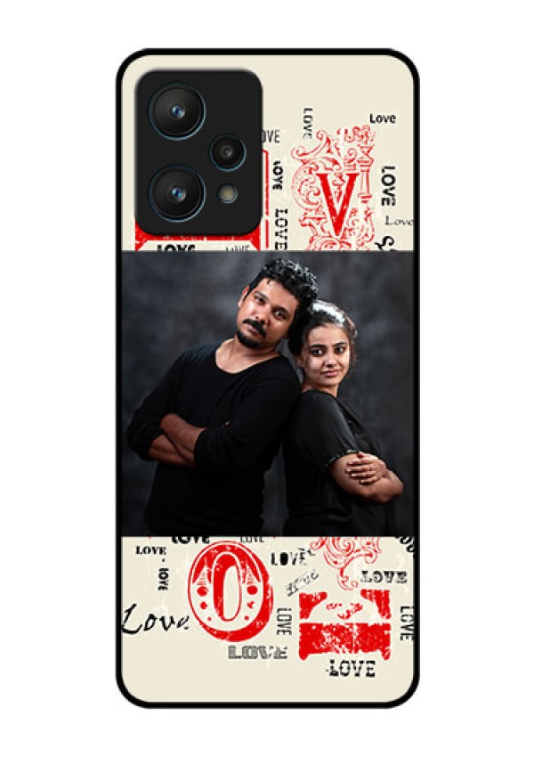 Realme 9 Pro 5G Photo Printing on Glass Case - Trendy Love Design Case
