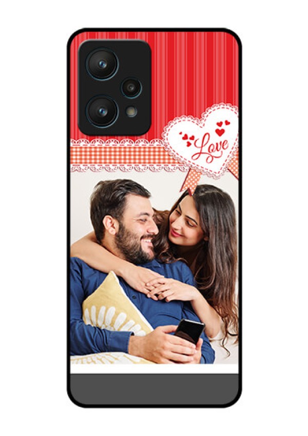 Realme 9 Pro 5G Custom Glass Mobile Case - Red Love Pattern Design