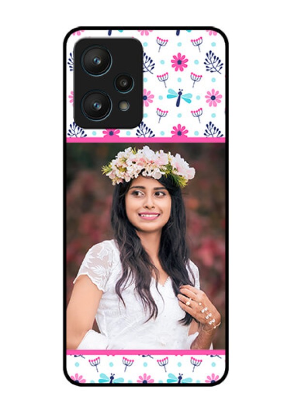 Realme 9 Pro 5G Photo Printing on Glass Case - Colorful Flower Design