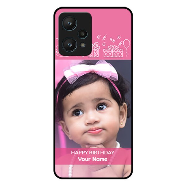 Realme 9 Pro 5G Photo Printing on Glass Case - with Birthday Line Art Design Realme 9 Pro 5G Photo Printing on Glass Case - with Birthday Line Art Design