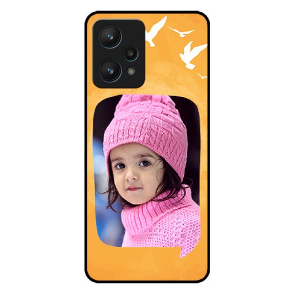 Realme 9 Pro 5G Personalized Glass Phone Case - Water Color Design with Bird Icons Realme 9 Pro 5G Personalized Glass Phone Case - Water Color Design with Bird Icons