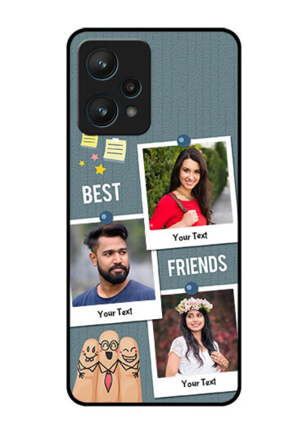 Realme 9 Pro 5G Personalized Glass Phone Case - Sticky Frames and Friendship Design