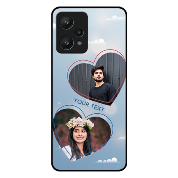 Realme 9 Pro 5G Custom Glass Mobile Case - Blue Color Couple Design Realme 9 Pro 5G Custom Glass Mobile Case - Blue Color Couple Design
