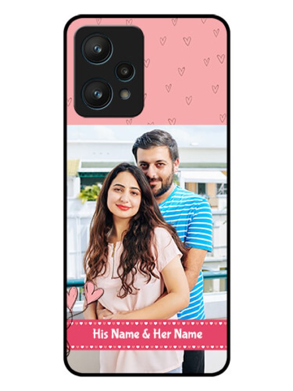 Custom Realme 9 Pro 5G Personalized Glass Phone Case - Love Design Peach Color