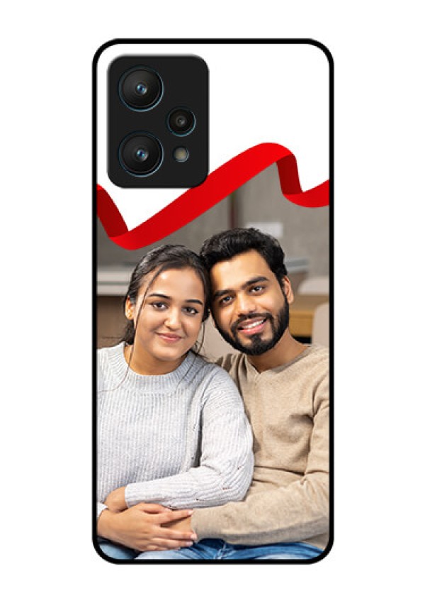 Realme 9 Pro 5G Photo Printing on Glass Case - Red Ribbon Frame Design