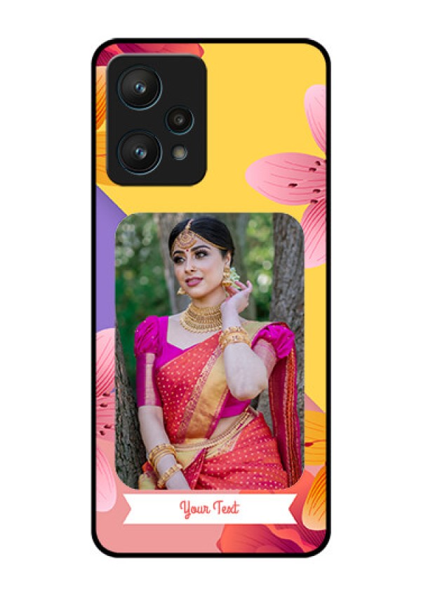Realme 9 Pro 5G Custom Glass Mobile Case - 3 Image With Vintage Floral Design