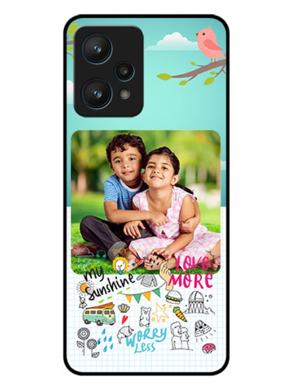 Custom Realme 9 Pro 5G Photo Printing on Glass Case - Doodle love Design