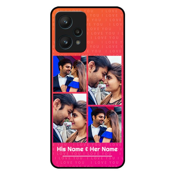 Realme 9 Pro 5G Custom Glass Phone Case - I Love You Pink Design
