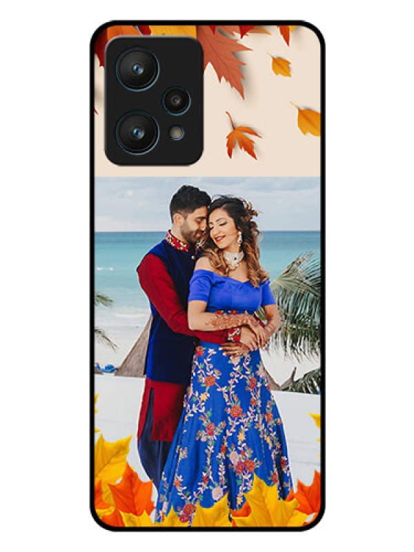 Custom Realme 9 Pro 5G Photo Printing on Glass Case - Autumn Maple Leaves Design