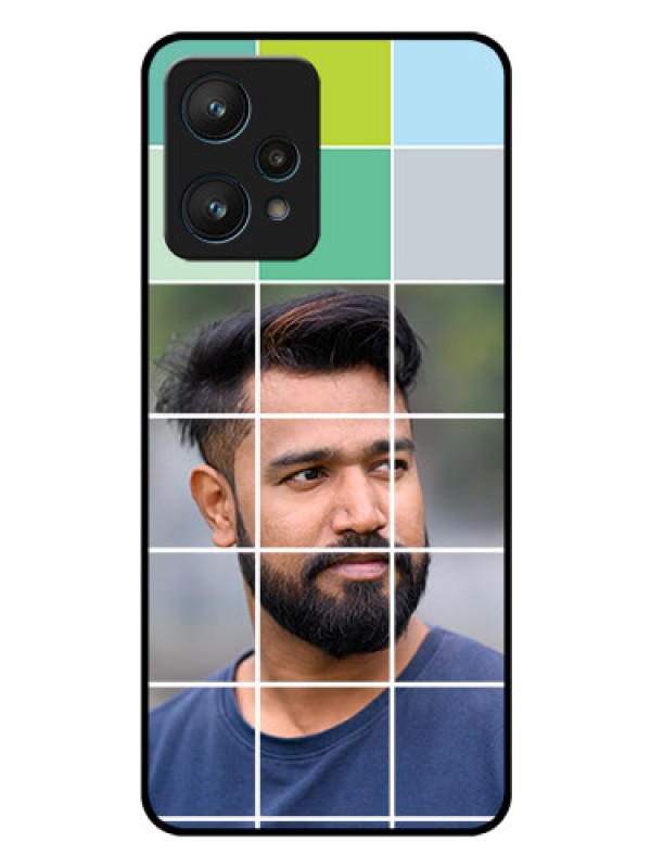 Custom Realme 9 Pro 5G Photo Printing on Glass Case - with white box pattern