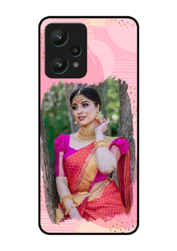 Realme 9 Pro 5G Personalized Glass Phone Case - Gold Glitter Splash Design