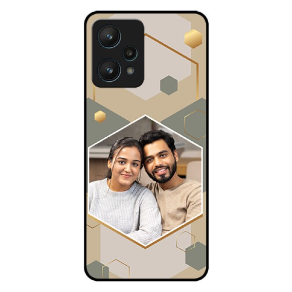 Realme 9 Pro 5G Photo Printing on Glass Case - Stylish Hexagon Pattern Design Realme 9 Pro 5G Photo Printing on Glass Case - Stylish Hexagon Pattern Design