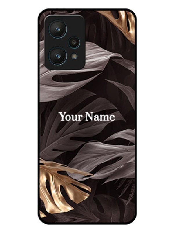 Custom Realme 9 Pro 5G Personalised Glass Phone Case - Wild Leaves digital paint Design