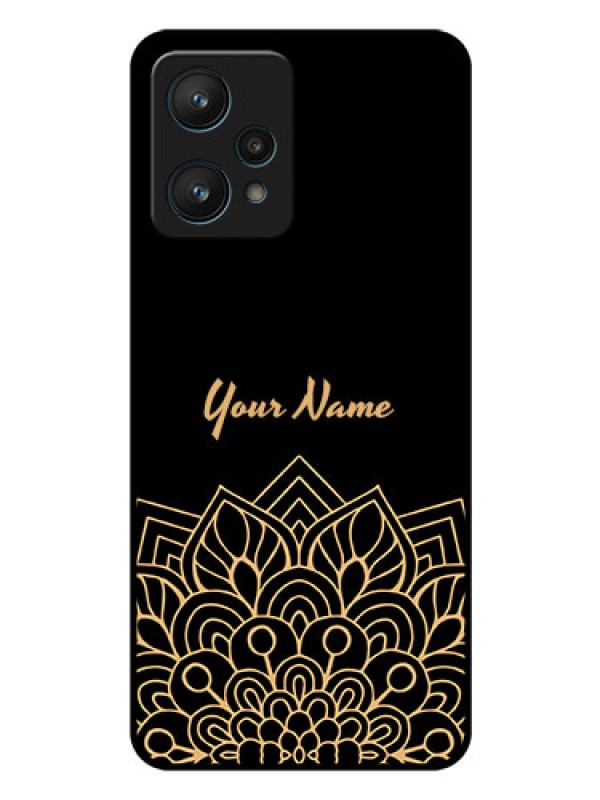 Custom Realme 9 Pro 5G Custom Glass Phone Case - Golden mandala Design
