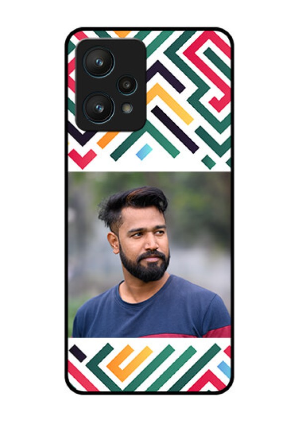 Realme 9 Pro 5G Personalized Glass Phone Case - Colorful Maze Pattern Design
