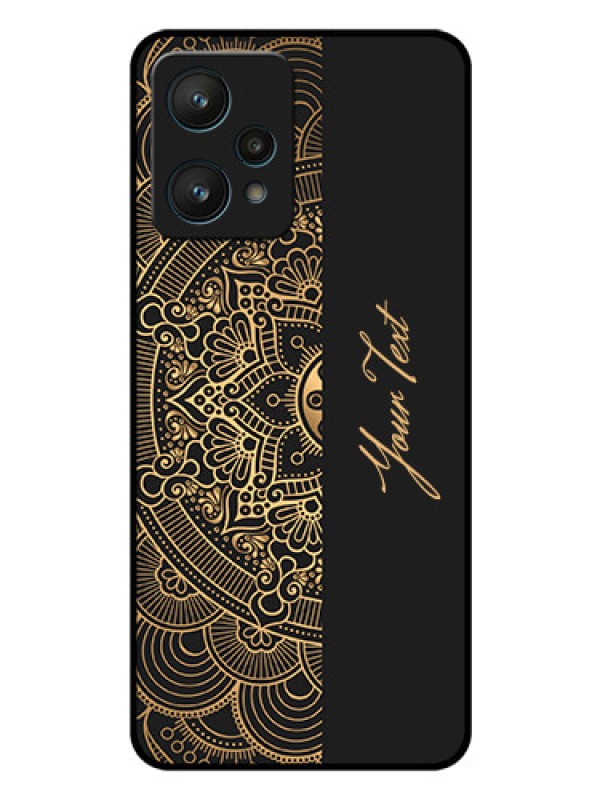 Custom Realme 9 Pro 5G Photo Printing on Glass Case - Mandala art with custom text Design