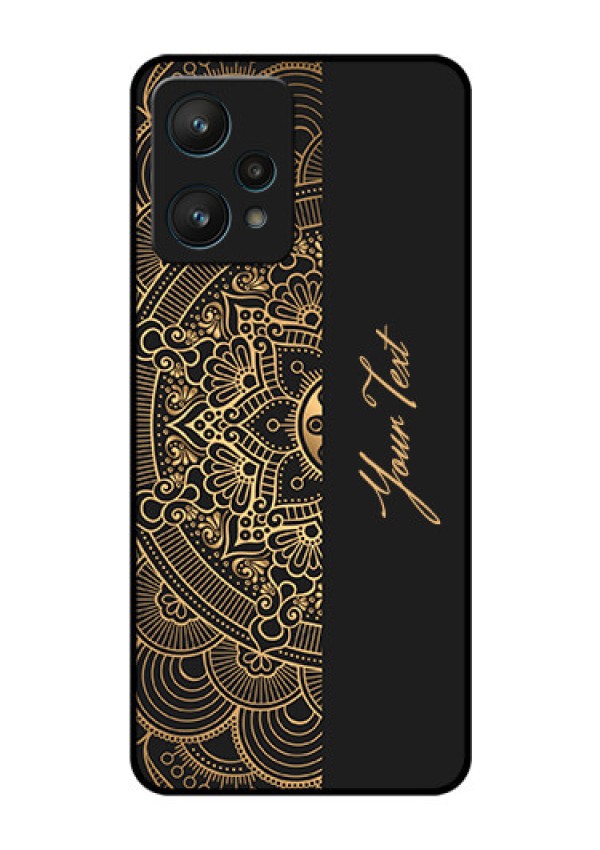 Realme 9 Pro 5G Photo Printing on Glass Case - Mandala art with custom text Design