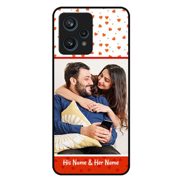 Realme 9 Pro Plus 5G Custom Glass Phone Case - Orange Love Symbol Design