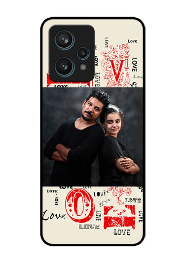 Realme 9 Pro Plus 5G Photo Printing on Glass Case - Trendy Love Design Case