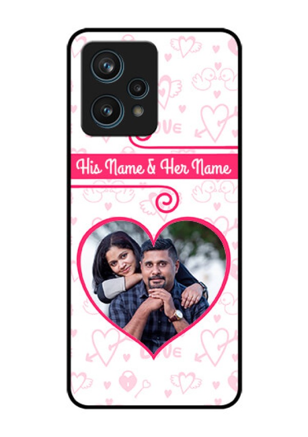 Realme 9 Pro Plus 5G Personalized Glass Phone Case - Heart Shape Love Design