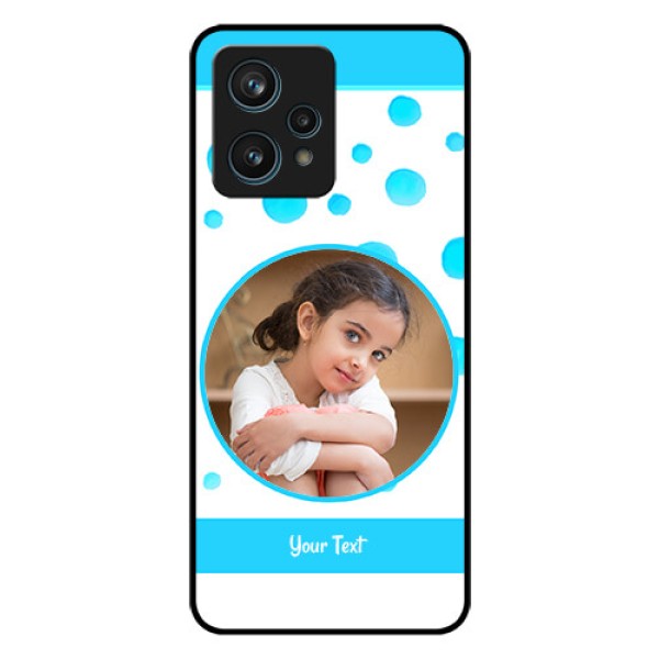 Realme 9 Pro Plus 5G Photo Printing on Glass Case - Blue Bubbles Pattern Design Realme 9 Pro Plus 5G Photo Printing on Glass Case - Blue Bubbles Pattern Design