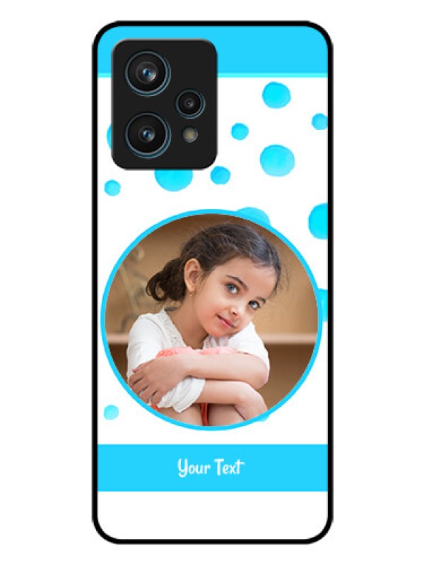 Custom Realme 9 Pro Plus 5G Photo Printing on Glass Case - Blue Bubbles Pattern Design