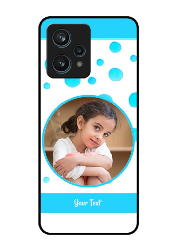 Realme 9 Pro Plus 5G Photo Printing on Glass Case - Blue Bubbles Pattern Design