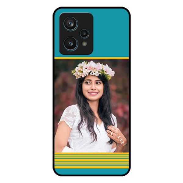 Realme 9 Pro Plus 5G Custom Glass Phone Case - Yellow & Blue Design