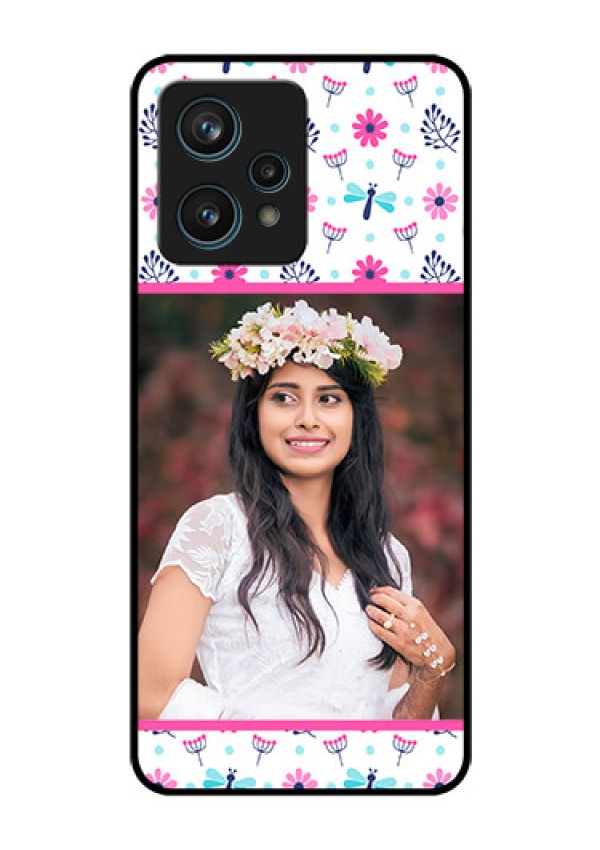 Realme 9 Pro Plus 5G Photo Printing on Glass Case - Colorful Flower Design