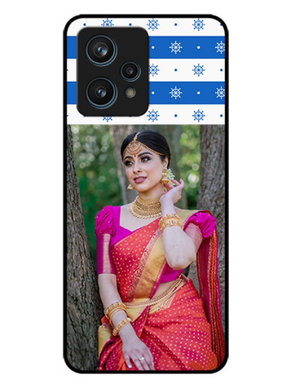 Custom Realme 9 Pro Plus 5G Photo Printing on Glass Case - Snow Pattern Design
