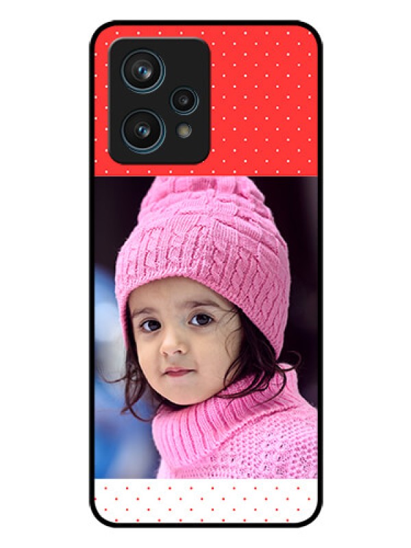 Custom Realme 9 Pro Plus 5G Photo Printing on Glass Case - Red Pattern Design